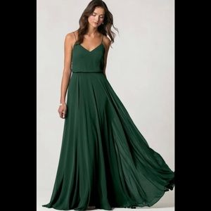 BHLDN Jenny Yoo Inesse Dress in Emerald Green